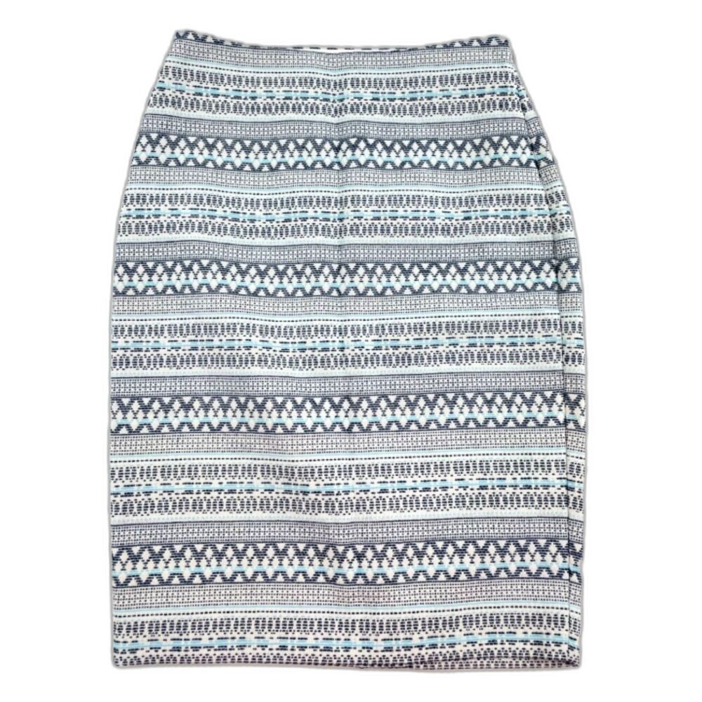 NWT The Limited Light Blue Geometric Pencil Skirt Size 4 Career Classic Workwear